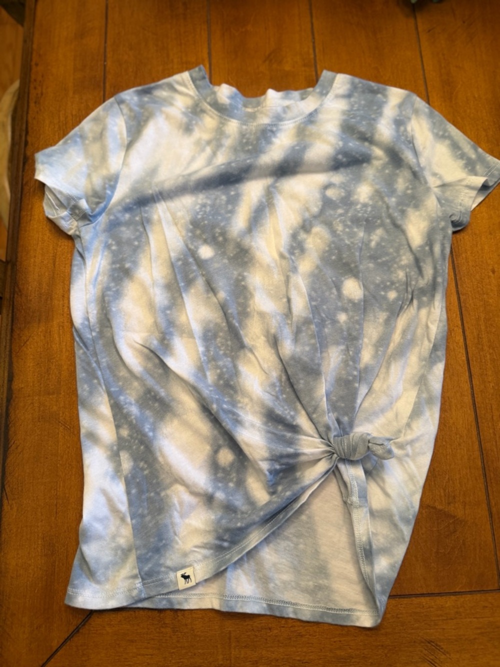 abercrombie kids Blue & White Tie-Dye Side Knot Tee